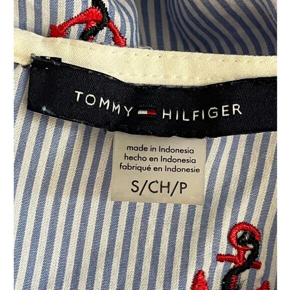 Women's Tommy Hilfiger Cotton Tank top Embroidered Anchor Striped Size Small - Picture 4 of 5